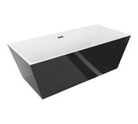 Mexen Lita baignoire autoportante 170 x 75 cm, blanche/noire, trop-plein gun metal - 52121707575-95 45940 5905315380296