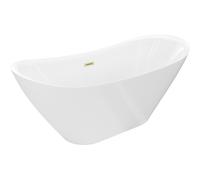 Mexen Lotos baignoire autoportante 170 x 75 cm, blanche, trop-plein or brossé - 52051707700-55 61616 5905315575500