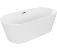 Mexen Luna baignoire autoportante 150 x 75 cm, blanc, bonde noire - 52031507500-70