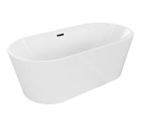 Mexen Luna baignoire autoportante 150 x 75 cm, blanche, trop-plein noir - 52031507500-70 45767 5905315379184