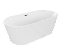 Mexen Luna baignoire autoportante 170 x 80 cm, blanche, trop-plein gris canon brossé - 52031708000-66 45806 5905315379573