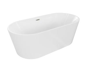 Mexen Luna baignoire autoportante 170 x 80 cm, blanche, trop-plein nickel brossé - 52031708000-97 45809 5905315379603