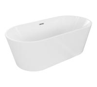Mexen Luna baignoire autoportante 180 x 80 cm, blanche, trop-plein chromé - 52031808000-01 45820 5905315379719