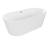 Mexen Luna baignoire autoportante 180 x 80 cm, blanche, trop-plein nickel brossé - 52031808000-97 45842 5905315379801
