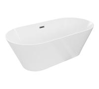 Mexen Luna Slim baignoire autoportante 170 x 75 cm, blanche, trop-plein gun gray brossé - 52041707500-66 61662 5905315574831