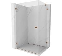 Mexen Lunar-B cabine de douche pivotante gauche 100 x 90 cm, transparent, or rose - 832-100-090-60-00-L 64823 5905315456380