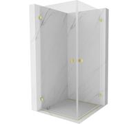 Mexen Lunar-B Duo cabine de douche pivotante 100 x 100 cm, transparente, or brossé - 832-100L-100P-55-00 66639 5905315453914