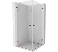 Mexen Lunar-B Duo cabine de douche pivotante 85 x 85 cm, transparent, or rose - 832-085L-085P-60-00 66658 5905315454102