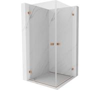 Mexen Lunar-B Duo cabine de douche pivotante 95 x 95 cm, transparent, cuivre brossé - 832-095L-095P-65-00 66778 5905315454454