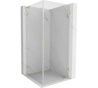 Mexen Lunar-B L cabine de douche avec porte battante droite 100 x 100 cm, transparent, or brossé - 832L-100-100-55-00-P 67148 5905315461032