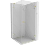 Mexen Lunar-B L cabine de douche avec porte battante droite 100 x 100 cm, transparent, or brossé - 832L-100-100-55-00-P 67148 5905315461032
