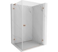 Mexen Lunar-B L cabine de douche battante droite 100 x 80 cm, transparent, cuivre brossé - 832L-100-080-65-00-P 67199 5905315461315