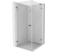 Mexen Lunar-B L cabine de douche pivotante gauche 90 x 90 cm, transparent, or rose - 832L-090-090-60-00-L 66874 5905315459565