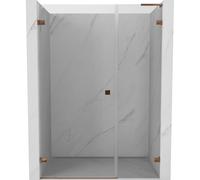 Mexen Lunar-B L Porte de douche gauche pivotante 130 cm, transparente, or rose - 832SL-130-050-60-00-L