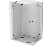 Mexen Lunar cabine de douche demi-circulaire à charnière gauche 100 x 70 cm, transparente, noire - 833-100L-070P-70-00 61807 5905315410641