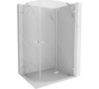 Mexen Lunar cabine de douche demi-circulaire pivotante droite 100 x 80 cm, transparent, nickel brossé - 833-100P-080L-97-00 61890 5905315412188