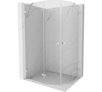 Mexen Lunar cabine de douche demi-circulaire pivotante gauche 90 x 80 cm, transparent, nickel brossé - 833-090L-080P-97-00 61825 5905315410931