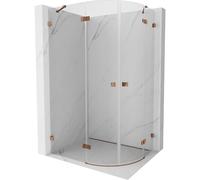 Mexen Lunar cabine de douche demi-ronde pivotante gauche 100 x 90 cm, transparent, or rose - 833-100L-090P-60-00 61779 5905315410184