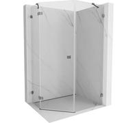 Mexen Lunar cabine de douche pentagonale battante gauche 90 x 100 cm, transparent, gun metal - 831-090L-100P-95-00-L 62529 5905315414571