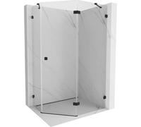 Mexen Lunar cabine de douche pentagonale pivotante droite 90 x 80 cm, transparent, noir - 831-090P-080L-70-00-P 62807 5905315415363