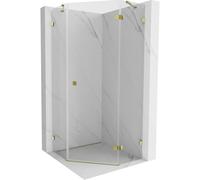 Mexen Lunar cabine de douche pentagonale pivotante droite 90 x 90 cm, transparent, or - 831-090P-090L-50-00-P 62638 5905315414922