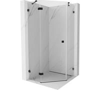 Mexen Lunar cabine de douche pentagonale pivotante gauche 100 x 100 cm, transparente, noire - 831-100L-100P-70-00-L 62194 5905315414519