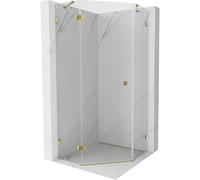 Mexen Lunar cabine de douche pentagonale pivotante gauche 80 x 80 cm, transparent, or - 831-080L-080P-50-00-L 62105 5905315413987