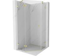 Mexen Lunar cabine de douche pentagonale pivotante gauche 80 x 80 cm, transparent, or brossé - 831-080L-080P-55-00-L 62129 5905315414076