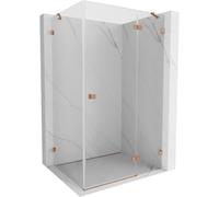 Mexen Lunar cabine de douche pivotante droite 95 x 90 cm, transparent, cuivre brossé - 834-095-090-65-00-P 64160 5905315439130