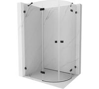 Mexen Lunar cabine de douche quart de cercle pivotante gauche 90 x 80 cm, transparente, noire - 833-090L-080P-70-00 61805 5905315410610
