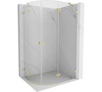 Mexen Lunar cabine de douche semi-circulaire à charnière droite 100 x 70 cm, transparent, or brossé - 833-100P-070L-55-00 61853 5905315411457