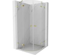 Mexen Lunar cabine de douche semi-circulaire à porte battante 90 x 90 cm, transparent, or - 833-090L-090P-50-00 61756 5905315409829