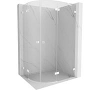 Mexen Lunar cabine de douche semi-circulaire avec porte pivotante droite 100 x 70 cm, transparent, blanc - 833-100P-070L-20-00 61841 5905315411211