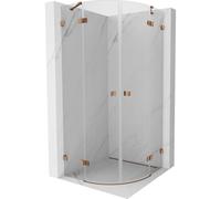 Mexen Lunar cabine de douche semi-circulaire pivotante 100 x 100 cm, transparent, or rose - 833-100L-100P-60-00 61780 5905315410191