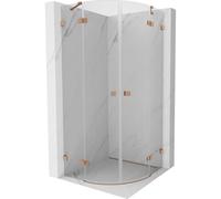 Mexen Lunar cabine de douche semi-circulaire pivotante 70 x 70 cm, transparent, cuivre brossé - 833-070L-070P-65-00 61781 5905315410207