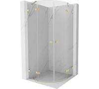 Mexen Lunar cabine de douche semi-circulaire pivotante 80 x 80 cm, transparent, or brossé - 833-080L-080P-55-00 61763 5905315409935