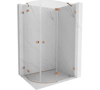 Mexen Lunar cabine de douche semi-circulaire pivotante droite 90 x 80 cm, transparent, cuivre brossé - 833-090P-080L-65-00 61864 5905315411679