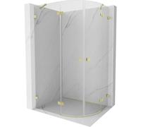 Mexen Lunar cabine de douche semi-circulaire pivotante gauche 100 x 70 cm, transparent, or brossé - 833-100L-070P-55-00 61767 5905315410009