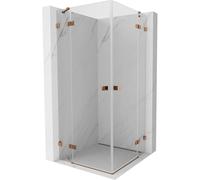 Mexen Lunar Duo cabine de douche pivotante 80 x 80 cm, transparent, or rose - 834-080L-080P-60-00 62684 5905315426093