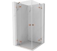 Mexen Lunar Duo cabine de douche pivotante 85 x 85 cm, transparente, cuivre brossé - 834-085L-085P-65-00 63045 5905315426796