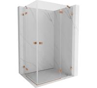 Mexen Lunar Duo cabine de douche pivotante droite 85 x 75 cm, transparent, cuivre brossé - 834-085P-075L-65-00 93034 5905315779687