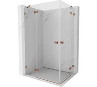 Mexen Lunar Duo cabine de douche pivotante gauche 115 x 70 cm, transparent, or rose - 834-115L-070P-60-00 62745 5905315426499