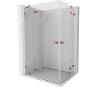 Mexen Lunar Duo cabine de douche pivotante gauche 80 x 70 cm, transparent, or rose - 834-080L-070P-60-00 62681 5905315426079