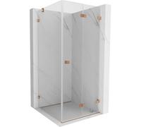 Mexen Lunar-F cabine de douche pliante droite 80 x 80 cm, transparent, cuivre brossé- 836-080-080-65-00-P 65971 5905315482310