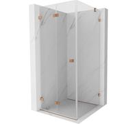 Mexen Lunar-F cabine de douche pliante gauche 100 x 100 cm, transparent, cuivre brossé- 836-100-100-65-00-L 65553 5905315480798