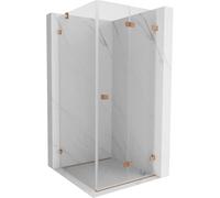Mexen Lunar-F cabine de douche repliable droite 90 x 90 cm, transparent, cuivre brossé- 836-090-090-65-00-P 65976 5905315482365