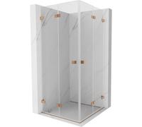 Mexen Lunar-F Duo cabine de douche pliante 100 x 100 cm, transparent, cuivre brossé - 836-100L-100P-65-00 65328 5905315478955