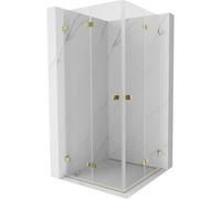 Mexen Lunar-F Duo cabine de douche pliante 100 x 100 cm, transparent, dorée - 836-100L-100P-50-00 65253 5905315478290