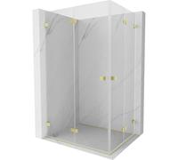 Mexen Lunar-F Duo cabine de douche pliante 100 x 80 cm, transparente, or brossé - 836-100L-080P-55-00 65276 5905315478474