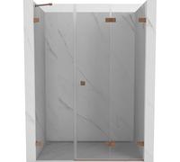 Mexen Lunar-F porte de douche pliantes droite 125 cm, transparent, cuivre brossé - 836S-125-050-65-00-P 69331 5905315513021